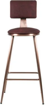 Produktbild von Casa Padrino Luxus Barstuhl Weinrot / Kupfer 44 x 44 x H. 104 cm - Gepolsterter Barhocker mit edlem Kunstleder - Bar Möbel - Luxus Möbel