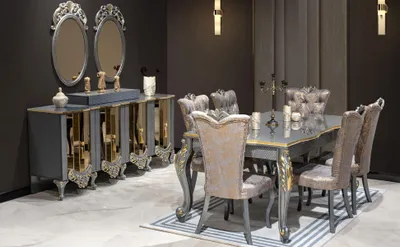 Obrázok produktu pre Luxus Esszimmer Essgruppe Esstisch Stühle Möbel Essgarnitur 8tlg.