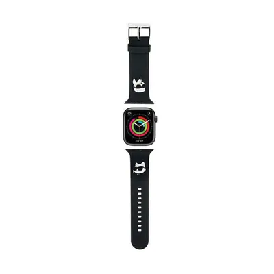 Zdjęcie produktu dla Karl Lagerfeld Pasek KLAWLSLKCNK Apple Watch 42/44/45/49mm czarny/black strap 3D Rubber Karl&Choupette Heads