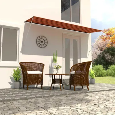 Image de Store rétractable 400×150 cm Orange et marron