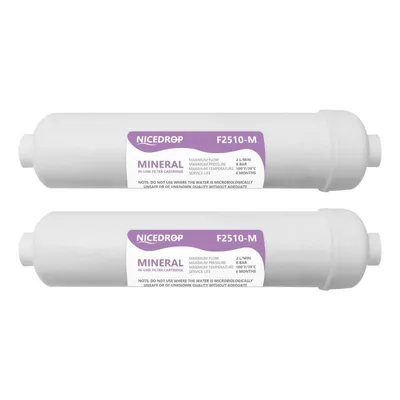 Image de Filtres en ligne à filetage 1/4 pouce, 10 pouces, pour systèmes d'osmose inverse - 2 pièces
