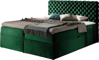 Produktbild von MIRJAN24 Boxspringbett Chesterfield, Stilvoll Doppelbett, Bett mit zwei Bettkästen (Farbe: Magic Velvet 2225, Größe: 180x200 cm)