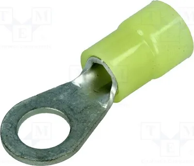 Zdjęcie produktu dla 5 sztuk złączek kablowych typu "ring" do kabli o przekroju 2,5÷6 mm², średnica otworu: 6,5 mm, gwint: M6, izolowane, oznaczenie: FNGS6-6, izolowane