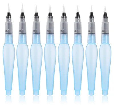Wasserpinsel-Set, 8 Stück, nachfüllbar, für Aquarellmalerei