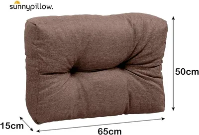 Produktbild von sunnypillow Palettenkissen für Gartenmöbel - Rückenkissen 65 x 50 cm - Rückenpolster für Bett und Sofa - Palettenpolster für Palettenmöbel - Gesteppte Gartenkissen - Rückenlehne, Seitenkissen Braun