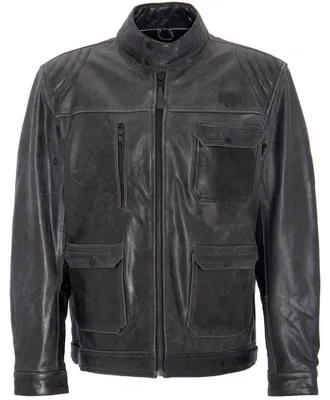 Produktbild von King Kerosin Biker Lederjacke - Blanko Schwarz XL