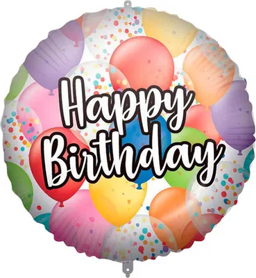 Produktbild von 18"/Ø45cm Folienballon "Happy Birthday" Ballons
