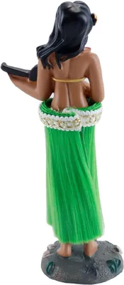 Produktbild von Tanzende Figurenornamente: Hula-Mädchenfigur mit Wackelkopf im Miniaturformat für das Auto, den Schreibtisch und das Büro (Grün)