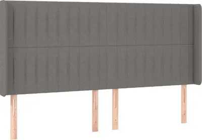 Produktbild von Kopfteil mit Ohren Dunkelgrau 203x16x118/128 cm Stoff