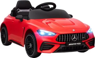 Produktbild von 99x55x43 cm Rot Kinder Elektroauto Mercedes Design 12V Mit Fernbedienung LED Lichter Musik Fuer Kinder 3 6 Jahre Kunststoff