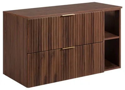 Productafbeelding van Badkamerkast met wastafelblad, notenhout, 100 x 58,6 x 46 cm