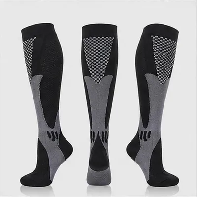 Produktbild von 3 Paare Kompressionsstrümpfe Einfarbig Schwarz L-XL, Kniestrümpfe für Sport, Laufen, Flug, Reise, Joggen, Radsport, A0140