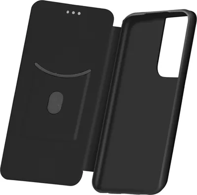 Obrázok produktu pre Samsung Galaxy S21 Ultra flipové puzdro, kryt s karbónovým dizajnom a stojanom - čierny