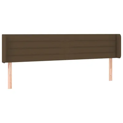 Image de Tête de lit avec oreilles brun foncé 203x16x78/88 cm Tissu