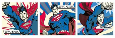 Obrázek produktu pro Superman – Pop Art triptych – 30,50 x 91,5 cm – plakát Affiche