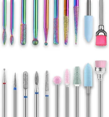 Productafbeelding van Set nagelboren - Nagelvijlbits - Nagelverzorging - 20 verschillende bits - 3/32 inch - Zilver