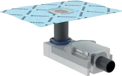 Obrázek produktu pro Geberit podlahový odtok SH 50 – 50 mm standard, výstup 50 mm, včetně mřížky, 1 ks.