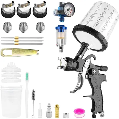 Immagine prodotto di Pistola a spruzzo HVLP - 650 ml - 3 ugelli 1,4 / 1,7 / 2,0 mm - H2008