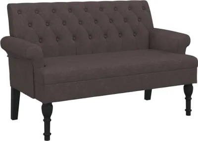 Zdjęcie produktu dla Ławka Z Oparciem, Ciemnobrązowa, 120X62X75,5 Cm, Tkanina Lumarko!