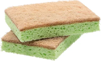Immagine prodotto di Spugne abrasive Sorbo Greenminds, spugne per la pulizia della cucina realizzate con materiali sostenibili e riciclati, confezione da 2 pezzi, ideali per lavare o pulire in cucina