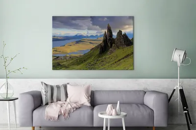 Produktbild von OneMillionCanvasses® - Leinwandbilder - 140x90 cm, Landschaft in Trotternish, Wandbilder Kunstdruck Wanddekoration