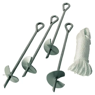 Produktbild von Shelter Logic Aluminium Sturmanker 38 cm Silber 4 Stück