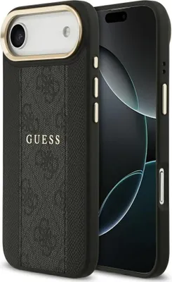 Produktbild von GUESS case passend für IPHONE 17 Air kompatibel mit MagSafe GUHMP17MPG4SEMCK (PU W/ 4G Stripe) black
