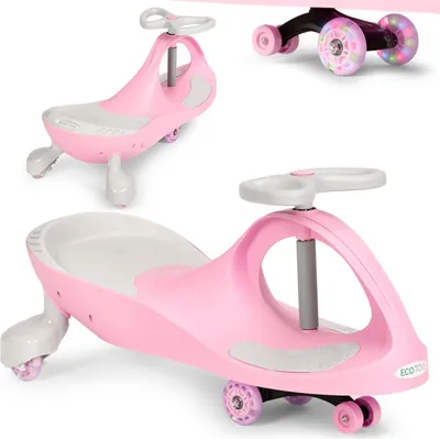 Produktbild von Wackelauto Rutscher LED-Räder rosa ECOTOYS