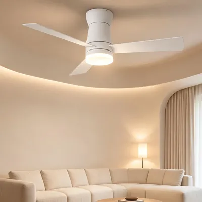 Produktbild von INONEFT 106 cm Deckenventilator mit Beleuchtung und Fernbedienung, 3 Blätter, Leise,DC-Motor, 6 Windgeschwindigkeit, 3 Farbtemperatur, Timer, Weiß