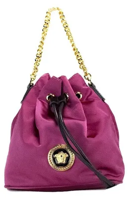 Produktbild von Versace Dahlia Medusa Beuteltasche Nylon magenta goldfarben