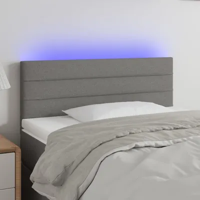 Obrázek produktu pro vidaXL LED čelo postele tmavě šedé 80x5x78/88 cm látka - LED čelo postele - Čelo postele - Čelo postele