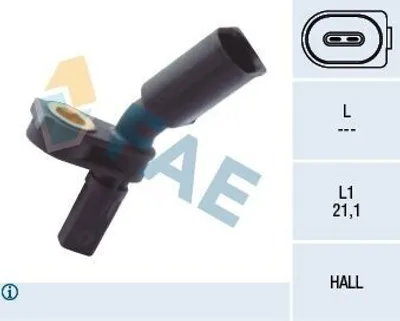 Obrázek produktu pro FAE ABS senzor otáček kola vpředu vpravo pro VW Golf VII hatchback (5G1, BQ1, BE1, BE2) 78103