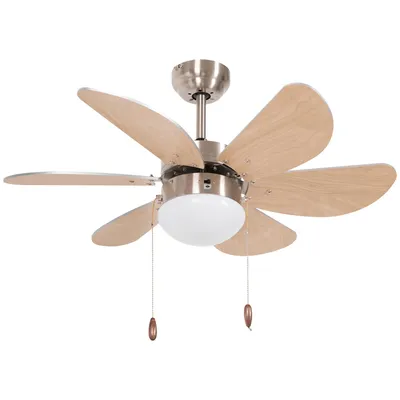 Produktbild von Deckenventilatoren, Deckenventilator mit Licht, Kettenzugschalter, 3 Geschwindigkeiten, 76 cm x 76 cm x 41,5 cm