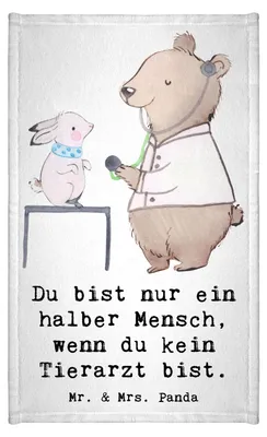 Produktbild von Mr. & Mrs. Panda Handtuch Tierarzt Herz - Weiß - Geschenk, Gästetuch, Frotteetuch, frottierhandtuch, badezimmer, Gäste-WC