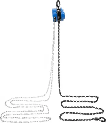 Immagine prodotto di Paranco a catena manuale - Paranco a catena manuale - Portata 1 t (1000 kg) - Catena da 4 m - Acciaio legato - Uso industriale - Blu