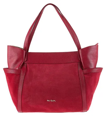 Image de Sac bandoulière pour femmes en cuir véritable, marque Pierre Cardin. Fermeture à glissière et compartiments intérieurs