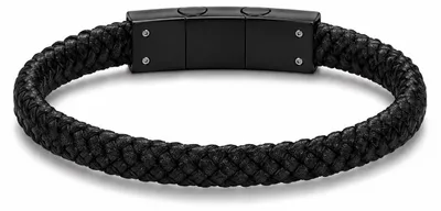 Produktbild von Frank 1967 7FB-0875 – Herren Armband – Geflochtenes Lederarmband – Schwarz – 21 cm – Geschenk für Herren