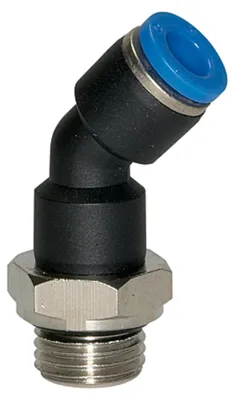 Produktbild von Riegler Steckverschraubung 45° »Blaue Serie«, drehbar, G 1/8 außen, Ø 6mm