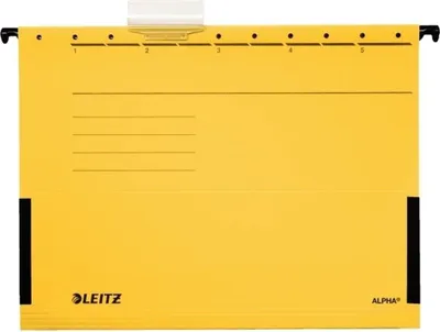 Immagine prodotto di Leitz 1986-00-15 1986 Borsa appendibile ALPHA® - con alamari laterali, cartone Pendarec, giallo