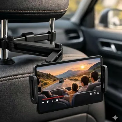 Produktbild von Tablet Halter Auto für iPad Air, Mini 2 3 4, Fire Kids 7 8, Smartphone 4.7-10.5 Zoll, 360 Grad Rotation