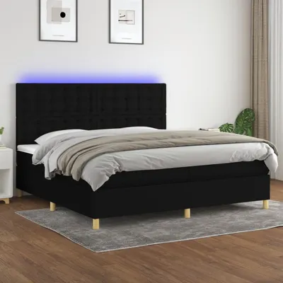 Produktbild von Maison Exclusive - Boxspringbett mit Matratze & LED Schwarz 200x200 cm Stoff