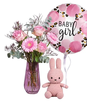 Produktbild von Blumenstrauß Hello Baby Girl | Geschenk - frische Blumen | Blumenversand von BLOOMY DAYS