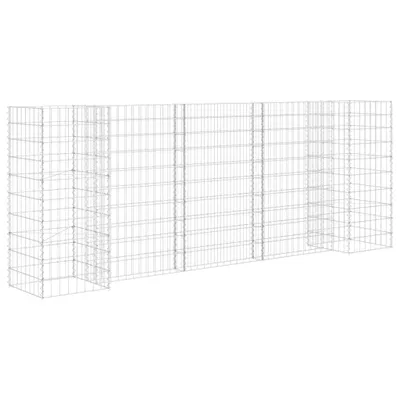 Image de vidaXL Panier à plantes en gabion en forme de H fil d'acier 260x40x100 cm