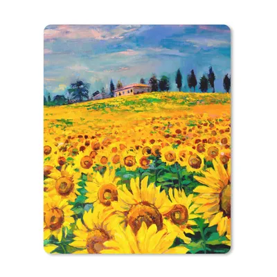Produktbild von MuchoWow® Mauspad Mousepad Ölfarbe - Gemälde - Blumen - Sonnenblume 30x40 cm - Mousepads - Maus Mat - Pad - Mausunterlage - Mausmatten
