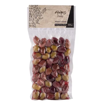 Produktbild von Kanakis, Griechische Oliven, 300G, MIX, 100% natürlich, nativ extra, mit Stein, zart