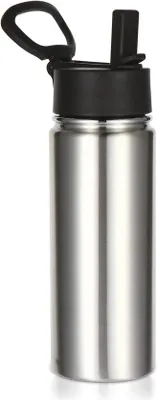 Produktbild von Famanu Wasserflasche für Kinder - 18 oz Edelstahl mit Strohhalm