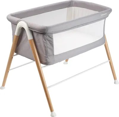 A baby bassinet on a white background.