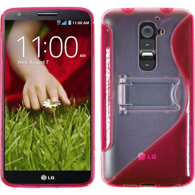 Produktbild von PhoneNatic Case kompatibel mit LG G2 - pink Silikon Hülle  + 2 Schutzfolien