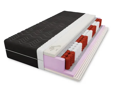 Produktbild von 4ALL HOME Taschenfederkernmatratze M12 H2/H3 – 7 Zonen – mit Visco Memory Foam & Latex – orthopädische Matratze mit abnehmbarem Bezug – wendbar – atmungsaktiv & hypoallergen 140x200 cm Bezug: Schwarz