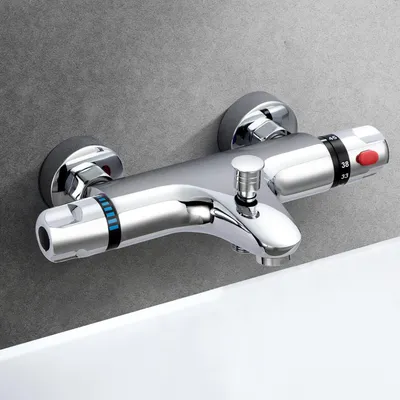 Produktbild von Duschthermostat Badewannenarmatur Thermostat Mischbatterie Armatur mit Thermostatventil Wannenarmatur Temperaturregler Wannenthermostat